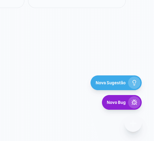 Opções de criação de issue no app